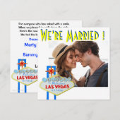 ラスベガスでの結婚発表, ラスベガス ウェディング 案内状 (正面/裏面)