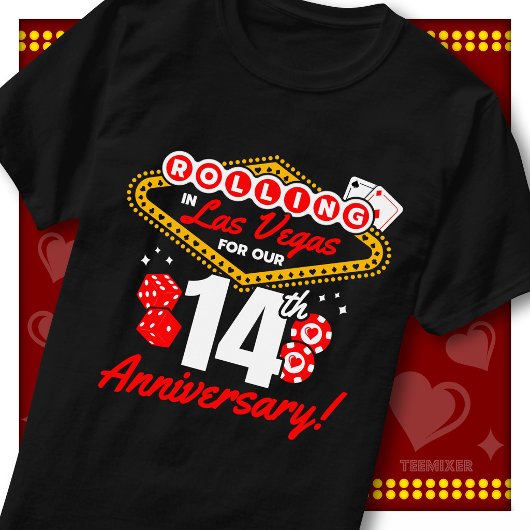 ラスベガスでの14回目の結婚記念日カップル旅行 Tシャツ