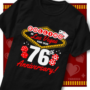 ラスベガスでの76周年記念のカップル旅行 Tシャツ
