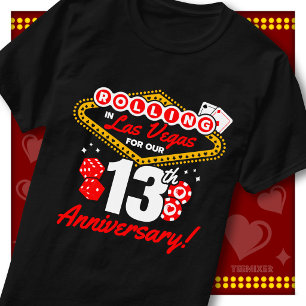 ラスベガスでローリング 13周年記念カップル旅行 Tシャツ