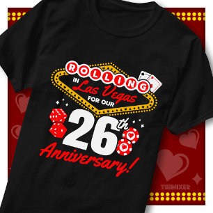 ラスベガスでローリング 26周年記念カップル旅行 Tシャツ