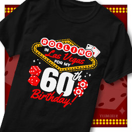 ラスベガスでロール60歳の誕生日カジノパーティー Tシャツ
