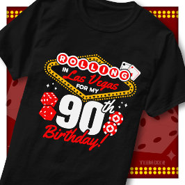 ラスベガスでロール90歳の誕生日カジノパーティー Tシャツ