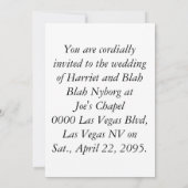 ラスベガスで夢のような結婚式の招待状 招待状 (裏面)