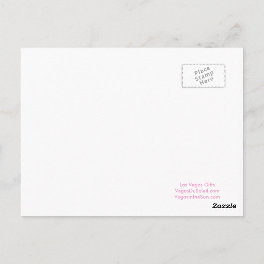 ラスベガスで夢のような結婚式 ピンクのポストカード ポストカード (裏面)