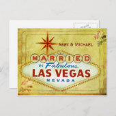 ラスベガスで夢のような結婚式 - ヴィンテージ 案内ポストカード (正面/裏面)
