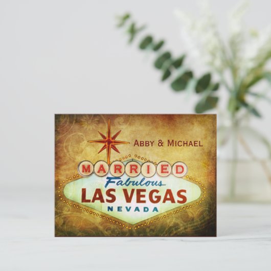 ラスベガスで夢の結婚式 案内ポストカード (スタンド正面)
