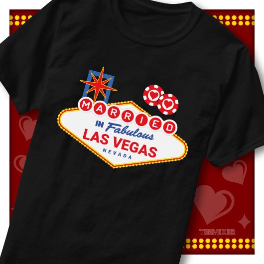 ラスベガスで挙式した新婚カップル Tシャツ