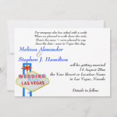 ラスベガスで結婚するフォトカード 招待状 (裏面)