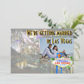 ラスベガスで結婚式 フォトカード 招待状 (スタンド正面)