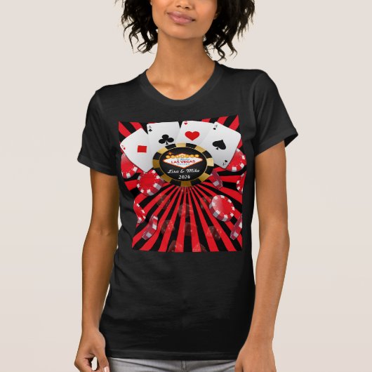 ラスベガスで結婚 ポーカー チップ Tシャツ (正面)