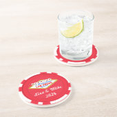 ラスベガスで結婚 - 編集可能なテキスト コースター (側面)