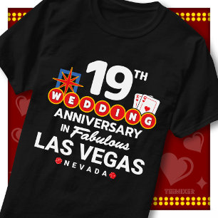 ラスベガスで19周年記念を祝うウエディングペア Tシャツ