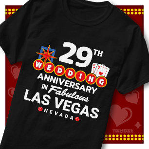ラスベガスで29周年記念を祝うウエディングペア Tシャツ