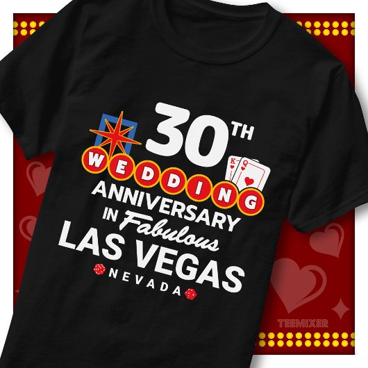 ラスベガスで30周年記念の結婚をお祝いしよう Tシャツ