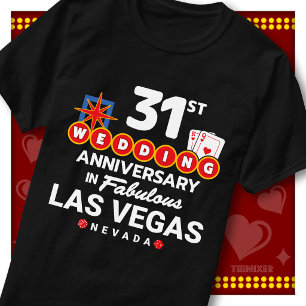 ラスベガスで31周年記念を祝うウエディングペア Tシャツ