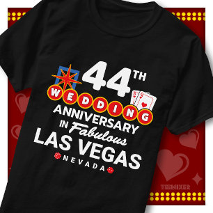 ラスベガスで44周年記念を祝うウエディングペア Tシャツ