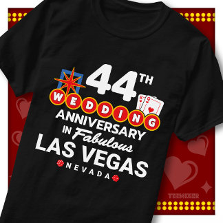 ラスベガスで44周年記念を祝うウエディングペア Tシャツ