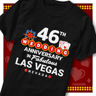 ラスベガスで46周年記念を祝うウェディングカップル Tシャツ