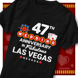 ラスベガスで47回目の結婚記念日を祝うカップル Tシャツ