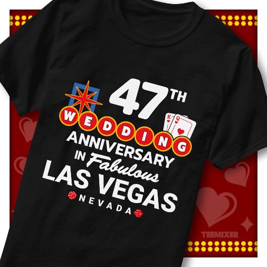 ラスベガスで47回目の結婚記念日を祝うカップル Tシャツ