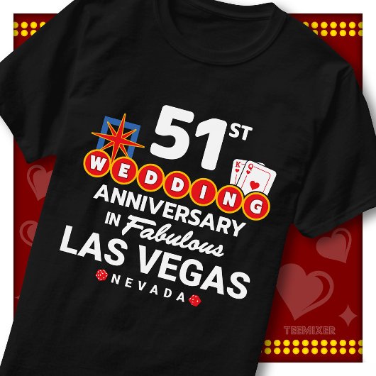 ラスベガスで51回目の結婚記念日を祝おう Tシャツ