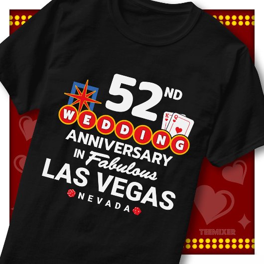ラスベガスで52周年記念を祝うウェディングカップル Tシャツ