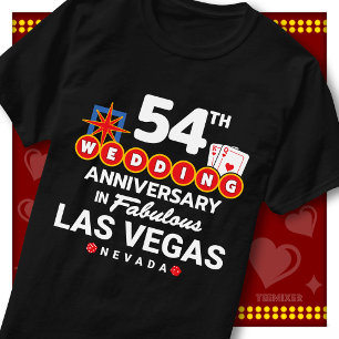 ラスベガスで54周年記念を祝うウエディングペア Tシャツ
