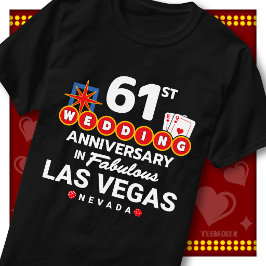 ラスベガスで61回目の結婚記念日を祝う華やかなカップル Tシャツ