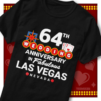 ラスベガスで64回目の結婚記念日を祝おう ウェディングペア Tシャツ