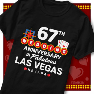 ラスベガスで67周年記念を祝うウエディングペア Tシャツ