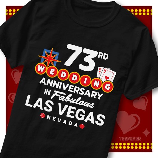 ラスベガスで73回目の結婚記念日を祝うカップル Tシャツ