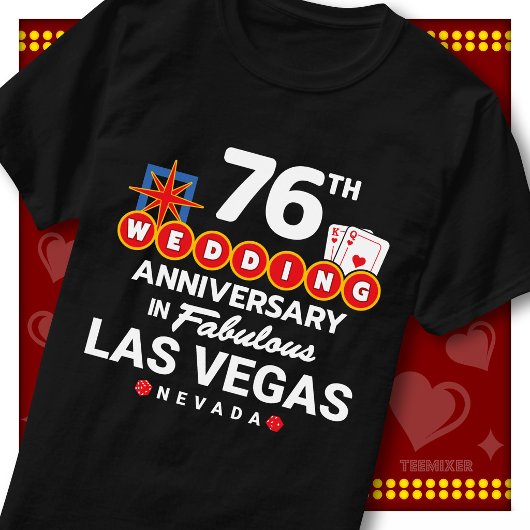 ラスベガスで76周年記念を祝おう ウェディングペア Tシャツ