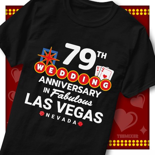 ラスベガスで79周年記念を祝おう ウェディングペア Tシャツ