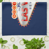 ラスベガスに熱中される、ネバダのおもしろいな印 キッチンタオル (折り畳み)