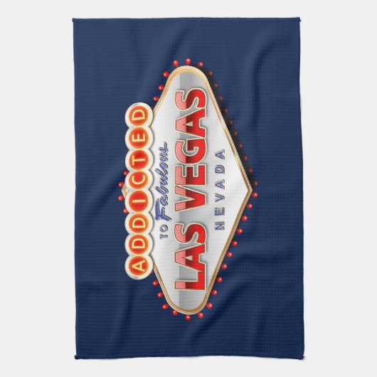 ラスベガスに熱中される、ネバダのおもしろいな印 キッチンタオル (縦)