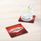 ラスベガスに熱中される、ネバダのおもしろいな印 スクエアペーパーコースター (インサイチュ)