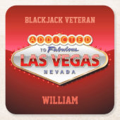 ラスベガスに熱中される、ネバダのおもしろいな印 スクエアペーパーコースター (正面)
