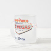 ラスベガスに熱中される、ネバダのおもしろいな印 フロストグラスマグカップ (正面左)