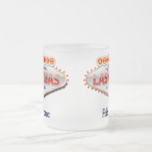 ラスベガスに熱中される、ネバダのおもしろいな印 フロストグラスマグカップ (中央)