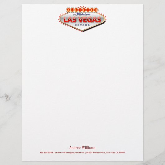 ラスベガスに熱中される、ネバダのおもしろいな印 レターヘッド (正面)