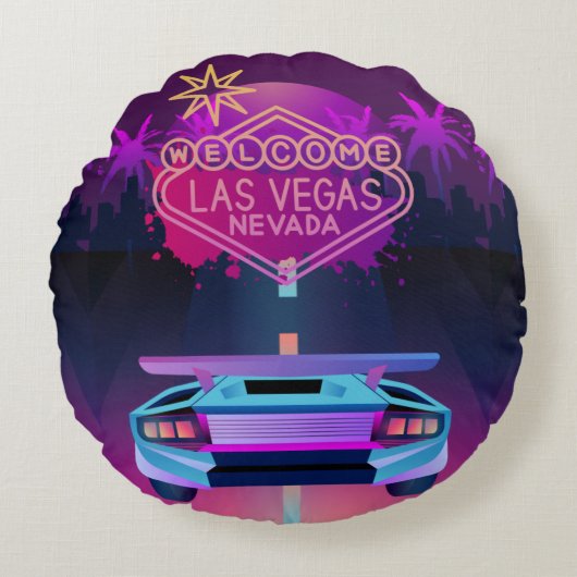 ラスベガスに行こう ラウンドクッション (正面)