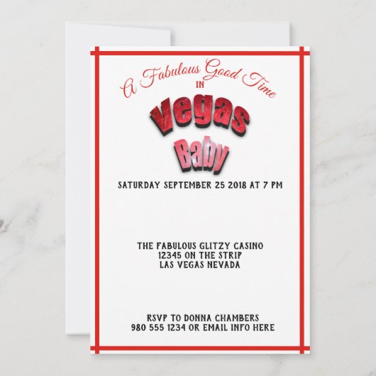 ラスベガスのすばらしい星の離婚のパーティー- セーブザデート (裏面)