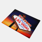 ラスベガスのすばらしい美しい日没への歓迎 ドアマット (アングル)