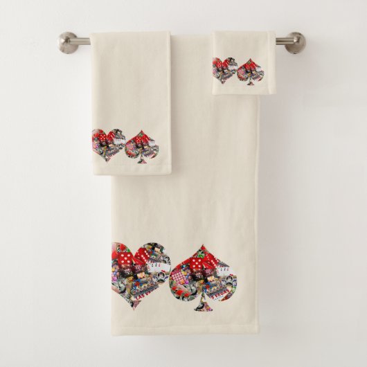 ラスベガスのアイコン遊のカードの形状 バスタオルセット (インサイチュ)