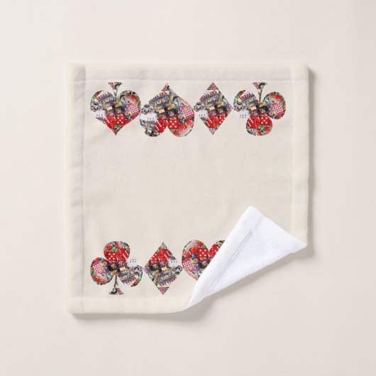 ラスベガスのアイコン遊のカードの形状 バスタオルセット (ウォッシュタオル)