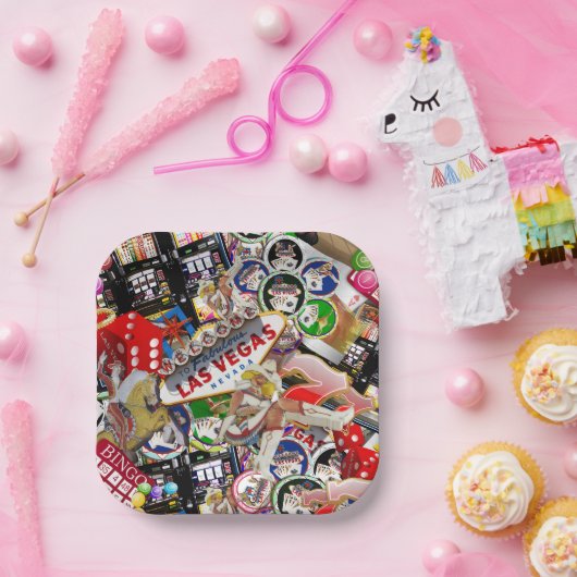 ラスベガスのアイコン – Gamblers Delight ペーパープレート (パーティー)