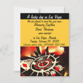 ラスベガスのカジノのテーマの結婚の発表 招待状 (正面)