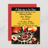 ラスベガスのカジノのテーマの結婚の発表 招待状 (正面/裏面)