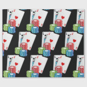 ラスベガスのカジノの大きいブラックジャックのカードおよび破片 ラッピングペーパー (フラット)